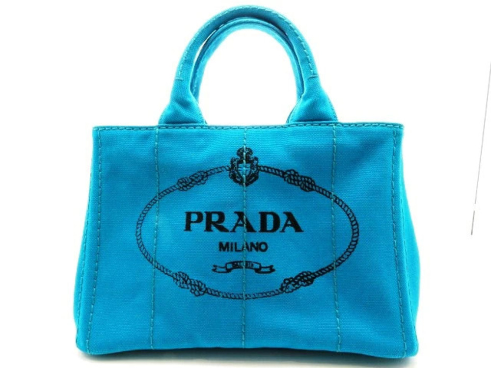Prada Canapa handbag Pavone blue